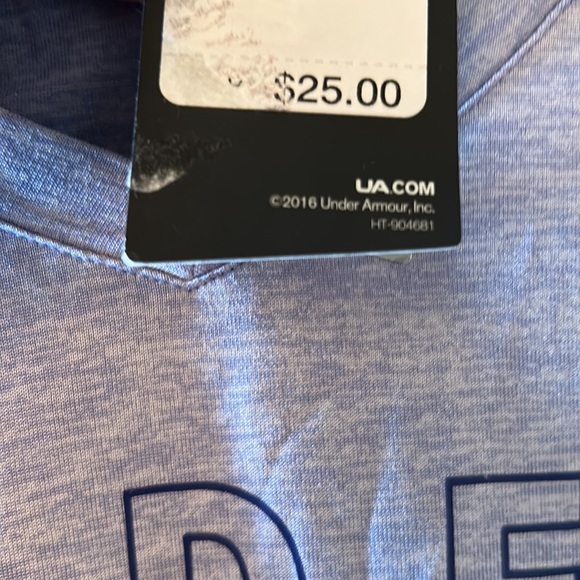 Under Armour Women’s Heathered Purple V-Neck Athletic Logo Tee – Size Small NEW - Picture 7 of 7